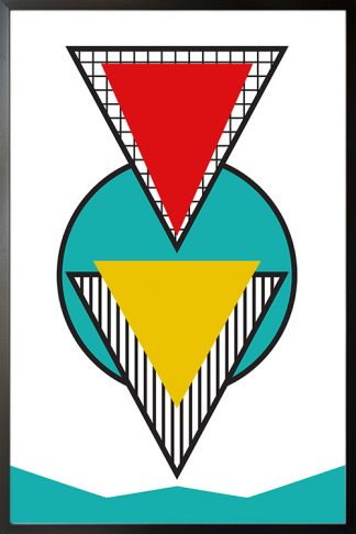 Memphis art lined circle and triangle poster