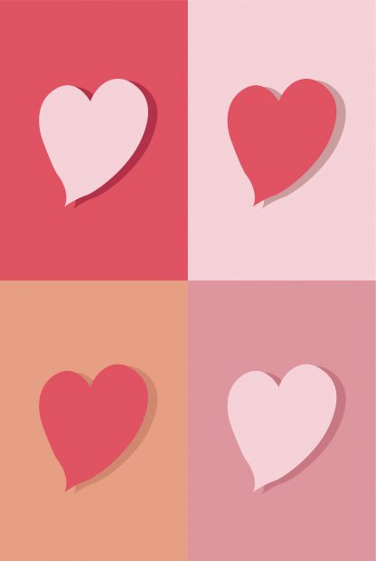 Pop art heart poster