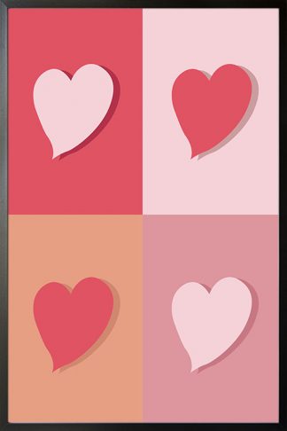 Pop art heart poster