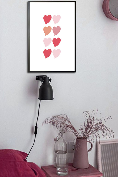 Valentines hearts poster in interior