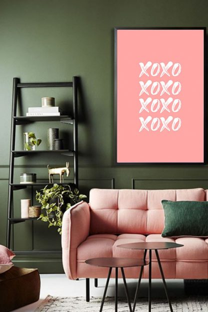 Valentines hugs and kisses poster in interior