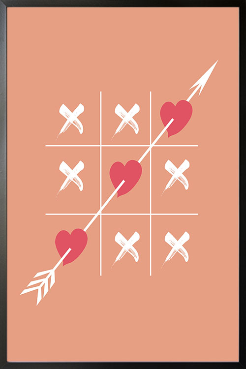 Tic tac toe love personalise poster - TenStickers