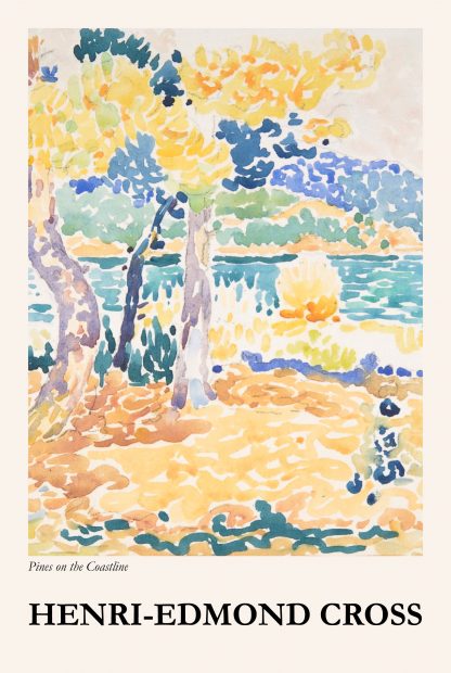 Pines on the coastline poster