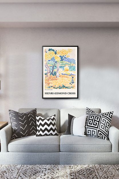 Pines on the coastline poster in interior