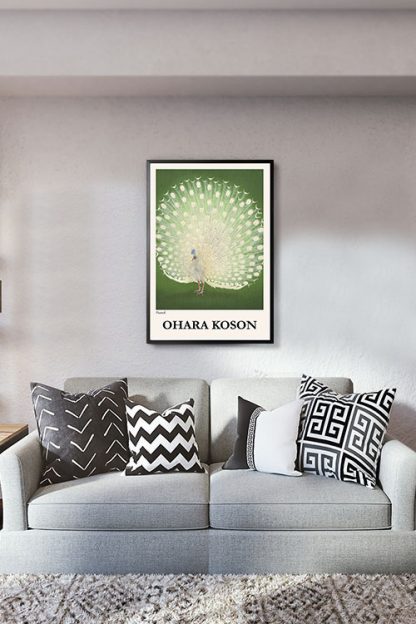 Koson Peacock poster in interior