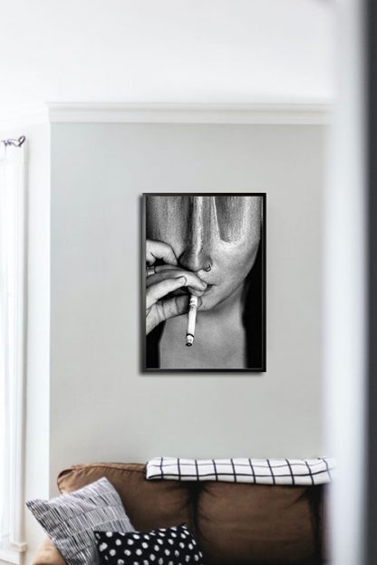Distorted smoker in interior