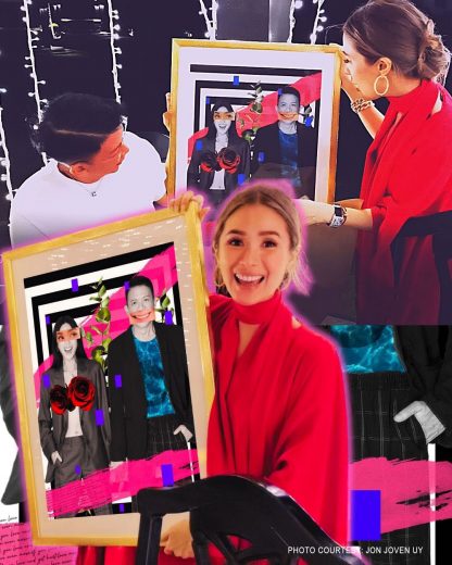 Heart and Chiz popup poster for their wedding anniversary