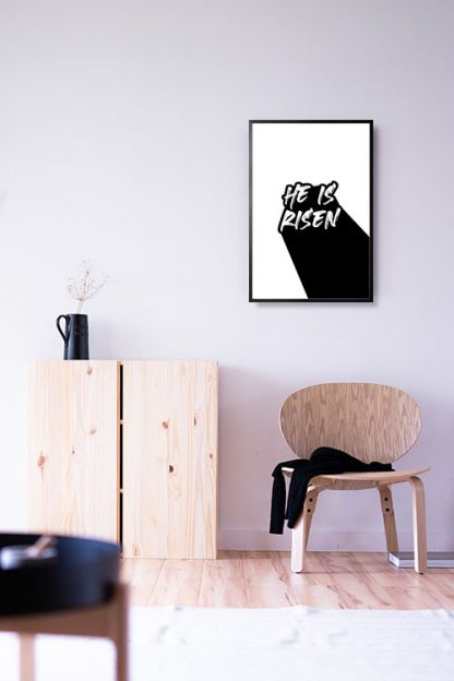 He is risen poster in interior