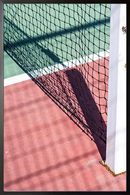 Tennis net poster in a black frame