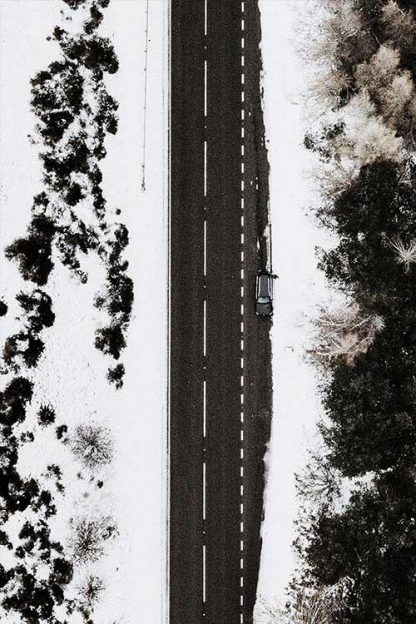 Black and White road poster