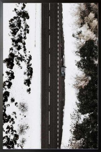 Framed Black and White road poster