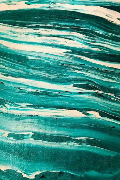 Water waves on canvas poster