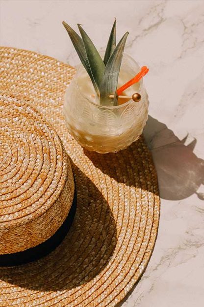 Beach hat and cocktail poster