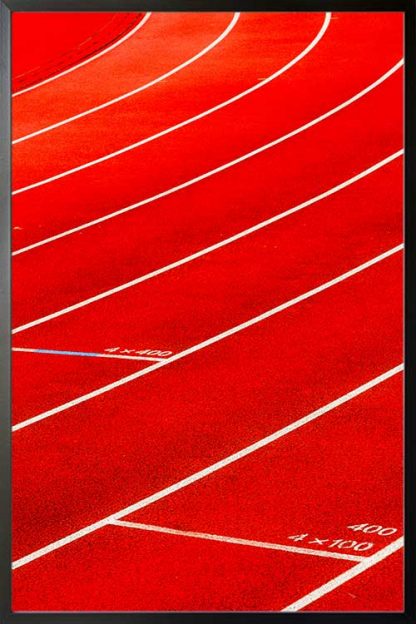 Framed Red race track poster