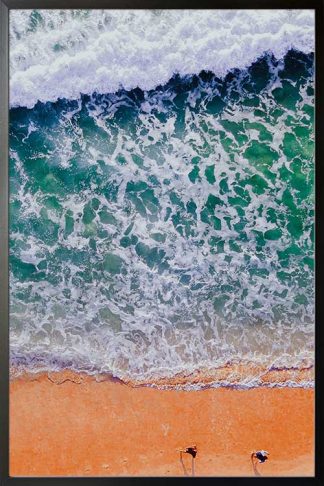 Framed Beach and shore aerial view no2 poster