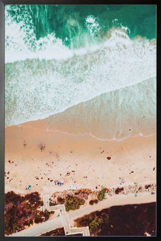 Framed Beach and shore aerial view no3 poster