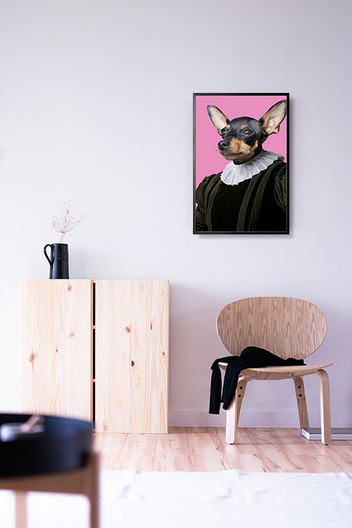My pet in renaissance clothes in Interior Poster