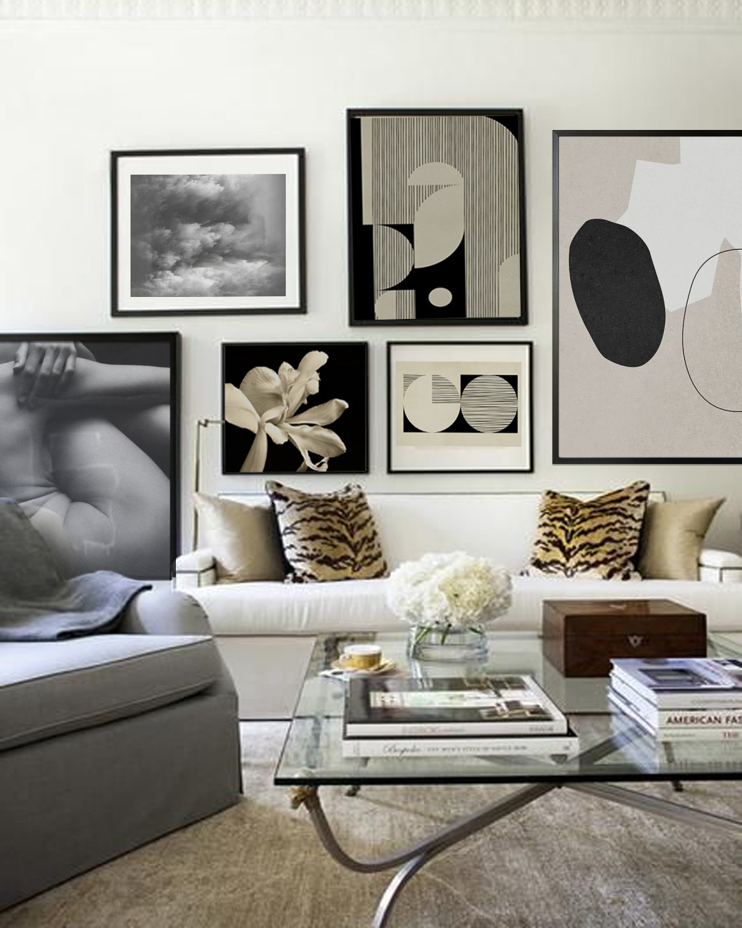 ABSTRACT BLACK AND WHITE ART WALL - Artdesign