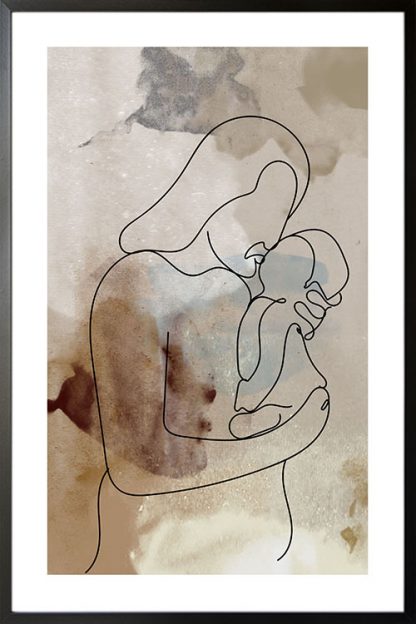 Mother and Child Neutral Tone Poster
