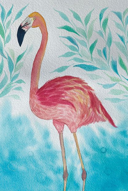 Flamingo Poster in watercolor by Siara Gogh
