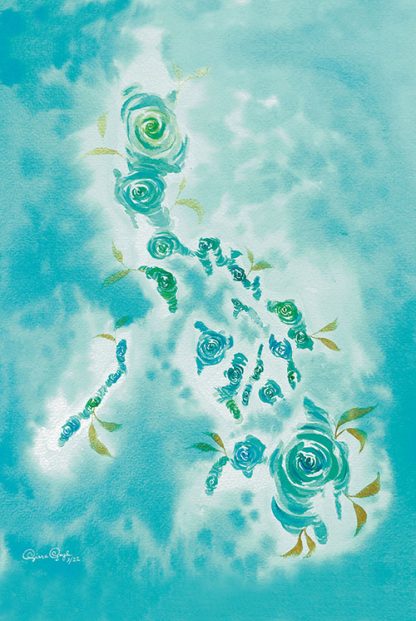 Philippine map watercolor poster art by Siara Gogh