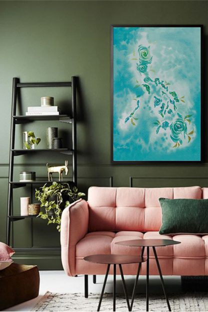 Philippine map watercolor poster art in interior display