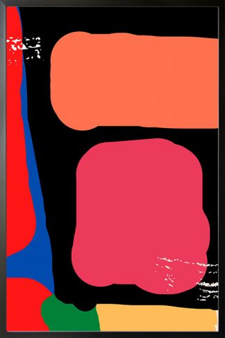 Modern contemporary abstract no. 1 poster in black frame