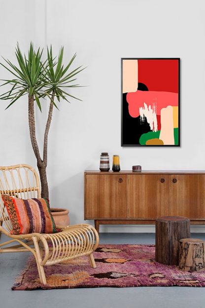 Modern contemporary abstract no. 3 poster in interior