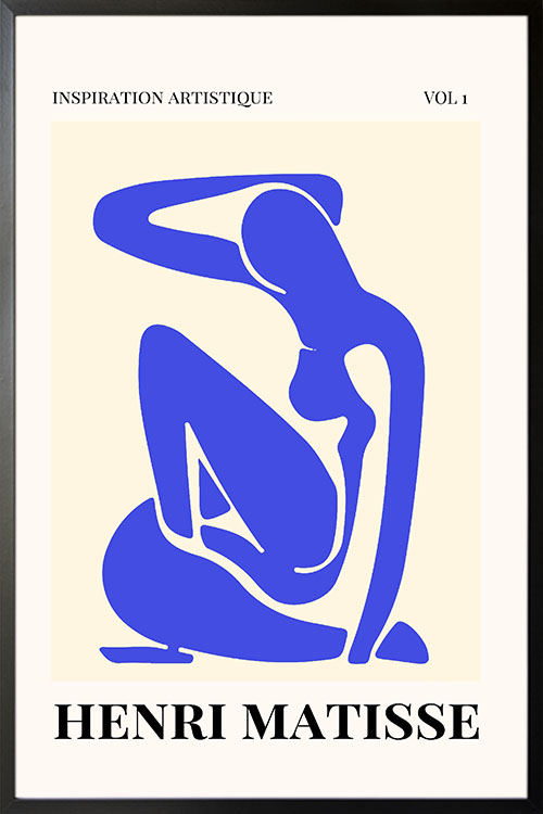 Matisse inspired no. 1 poster art print in a black frame