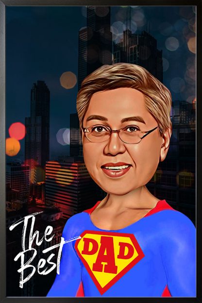 Framed Super Dad Poster for father's day