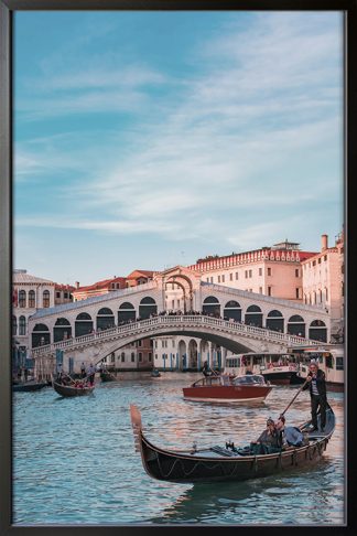 Rialto Bridge Poster in Black Frame