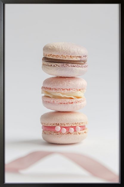 Tasty Macaron Poster in Black Frame