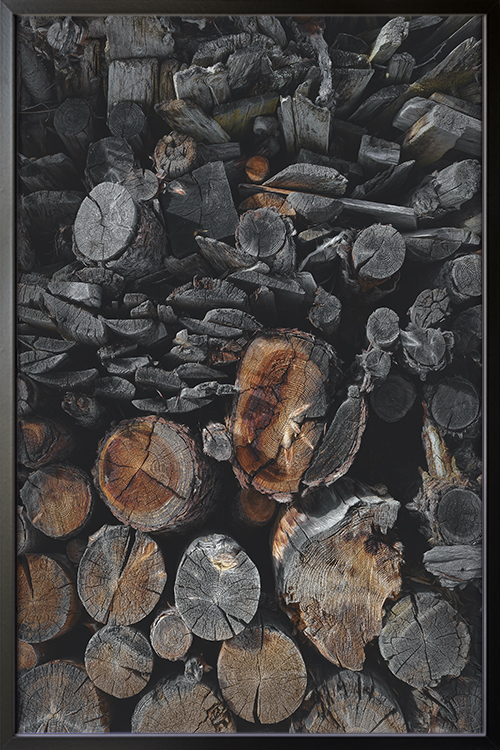 Wood Coal Poster in Black Frame
