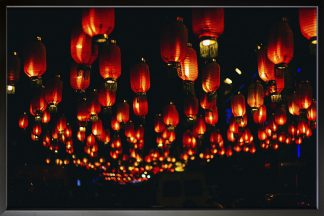 Lantern Festival Poster in Black Frame