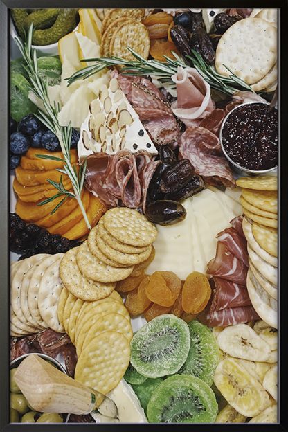 Charcuterie Board Poster in Black Frame