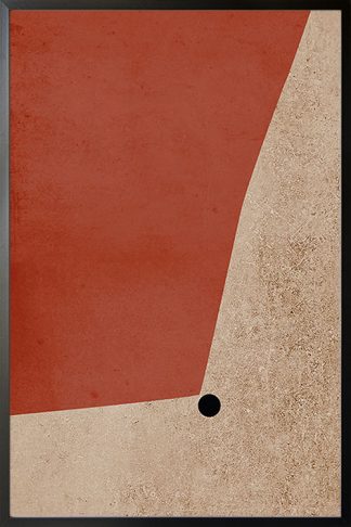 Beige and Orange no.1 Poster in Black Frame