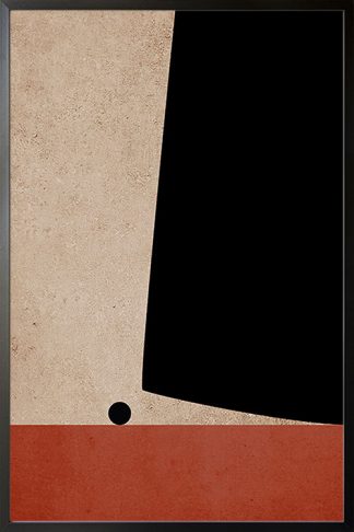 Beige and Orange no.4 Poster in Black Frame