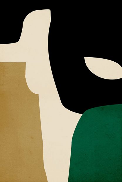 Abstract Green and Gold no.2 Poster