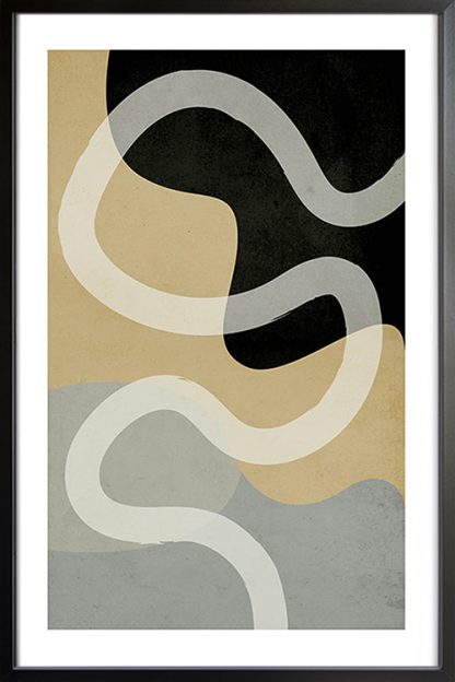 Abstract Shapes in Color no.1 Poster in Black frame