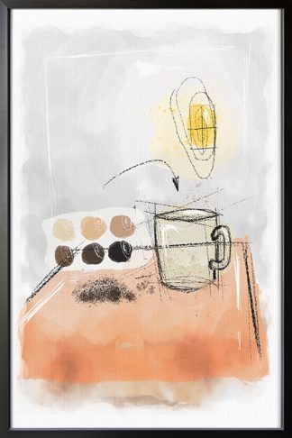 Coffee Palette Poster in Black Frame