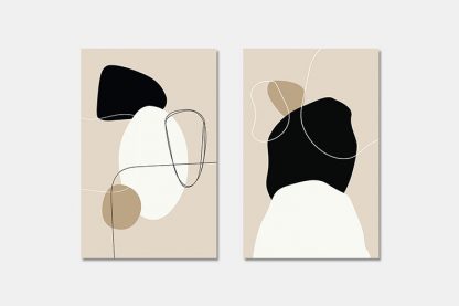 Gallery Wall art set Beige Tone Shape and Lines Poster- 2
