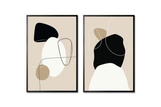 Gallery Wall art set Beige Tone Shape and Lines Poster- 2