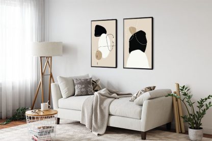 Gallery Wall art set Beige Tone Shape and Lines Poster- 2