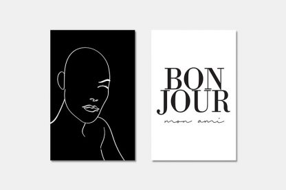 Gallery Wall art set Bold and Bonjour Poster- 2