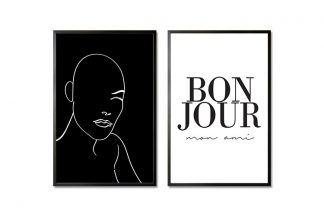 Gallery Wall art set Bold and Bonjour Poster- 2