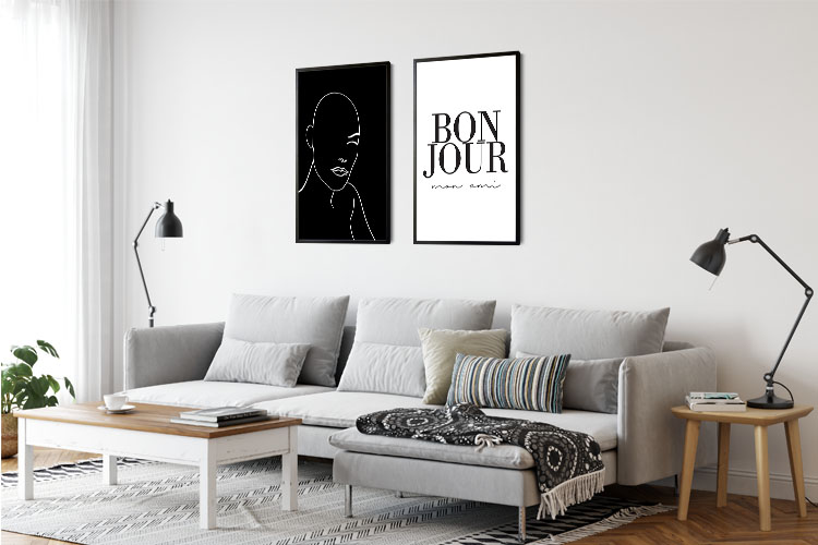 Gallery Wall art set Bold and Bonjour Poster- 2