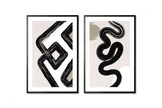 Gallery Wall art set Brush Stroke and Shape Poster- 2