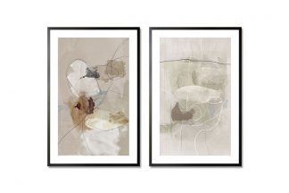 Gallery Wall art set Neutral Tone Paint and Lines Poster- 2