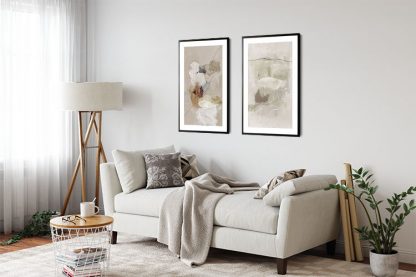 Gallery Wall art set Neutral Tone Paint and Lines Poster- 2