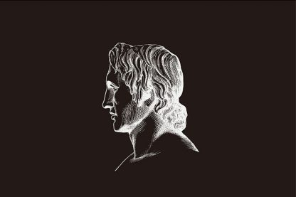 Alexander Sketch in Black Background Poster